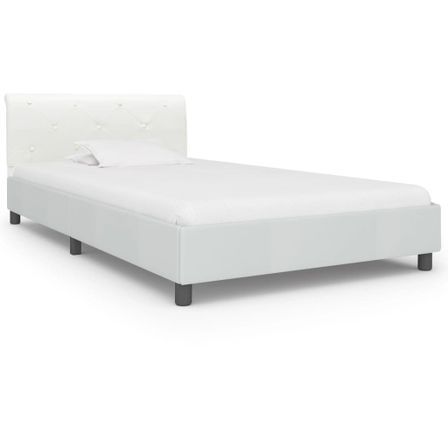 Lit Blanc Similicuir 100 x 200 cm