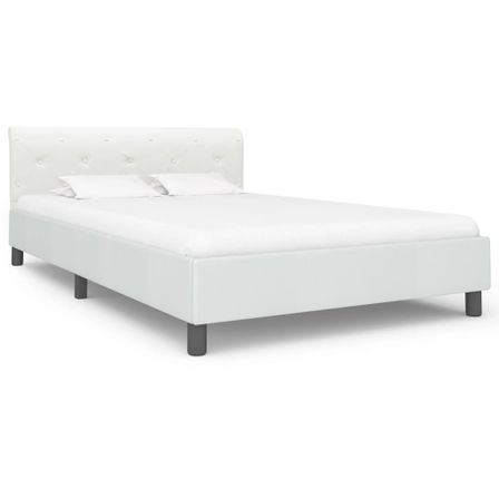 Lit Blanc Similicuir 140 x 200 cm 3
