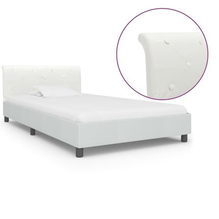 Lit Blanc Similicuir 90 x 200 cm 4