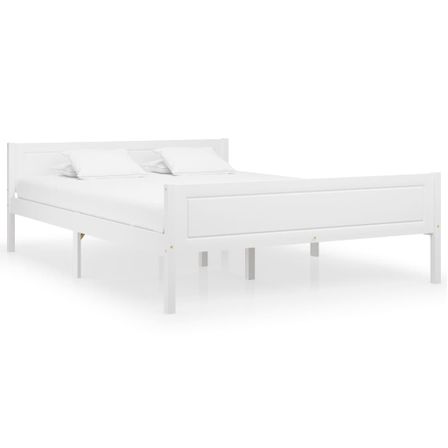 Lit Bois de pin massif Blanc 120x200 cm