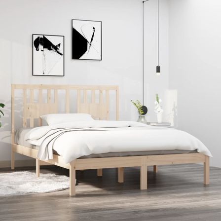 Cadre de lit bois massif 120x190 cm petit double