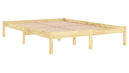 Cadre de lit Bois massif 135x190 cm Double 3