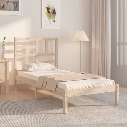 Cadre de lit bois massif 75x190 cm petit simple