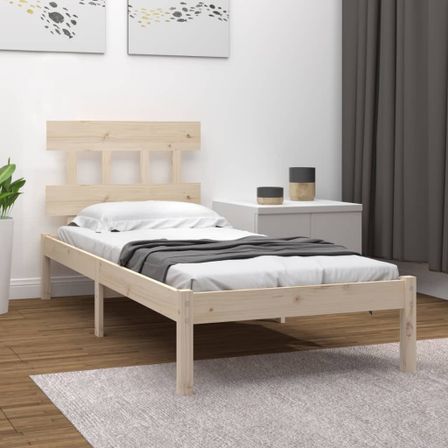 Cadre de lit bois massif 90x190 cm simple