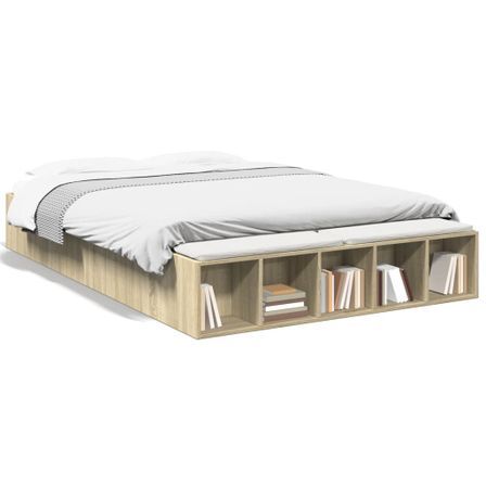 Cadre de lit chêne sonoma 150x200 cm bois d'ingénierie