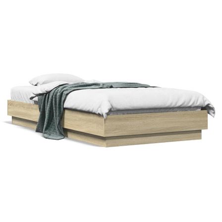 Cadre de lit chêne sonoma 75x190 cm bois d'ingénierie