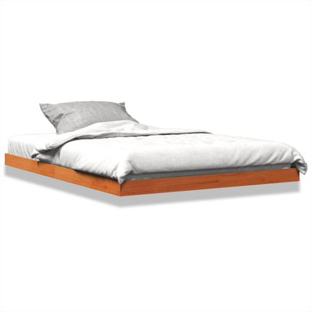 Cadre de lit cire marron 140x190 cm bois de pin massif