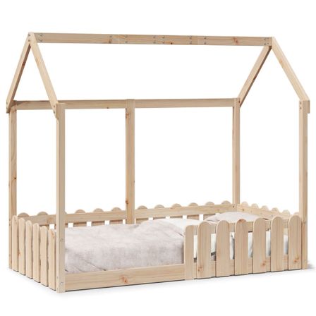 Cadre de lit d'enfants forme de maison 80x160cm bois pin massif