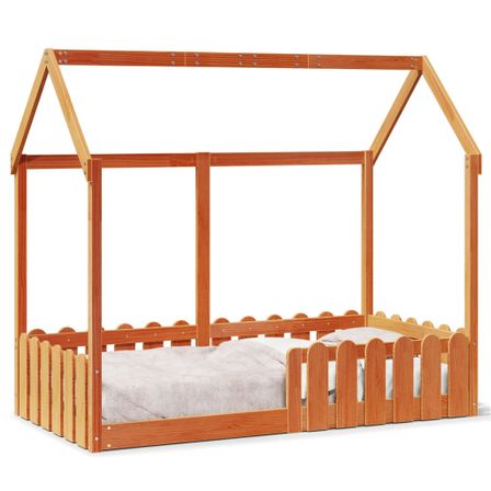 Cadre de lit d'enfants forme de maison 80x160cm bois pin massif