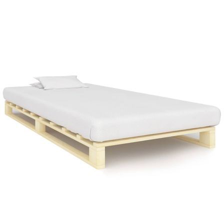 Cadre de lit de palette Bois de pin massif 100 x 200 cm 2
