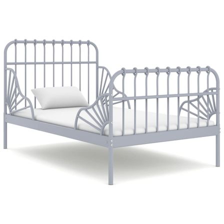 Lit extensible Gris Métal 80x130/200 cm