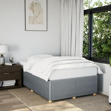 Cadre de lit gris clair 120x190 cm tissu