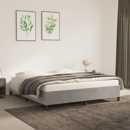 Cadre de lit Gris clair 160x200 cm Velours