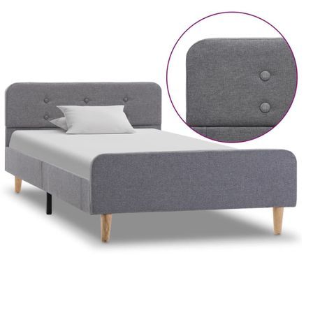 Lit Gris clair Tissu 90 x 200 cm 8