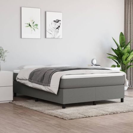 Cadre de lit Gris foncé 140 x 200 cm Tissu