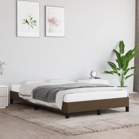 Cadre de lit Marron foncé 120x200 cm Tissu
