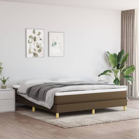 Cadre de lit Marron foncé 160x200 cm Tissu