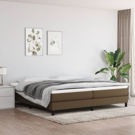 Cadre de lit Marron foncé 200x200 cm Tissu
