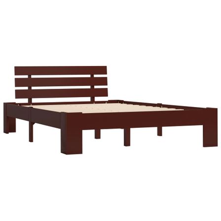 Lit Marron foncé Bois de pin massif 120 x 200 cm