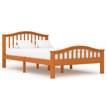 Lit Marron miel Bois de pin massif 120 x 200 cm