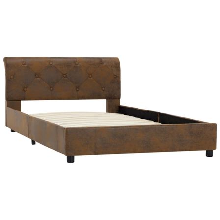 Lit Marron Similicuir daim 100 x 200 cm 2