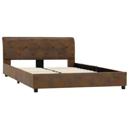 Lit Marron Similicuir daim 120 x 200 cm 4