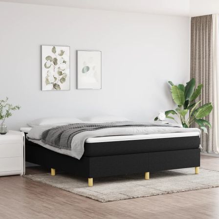 Cadre de lit Noir 180 x 200 cm Tissu