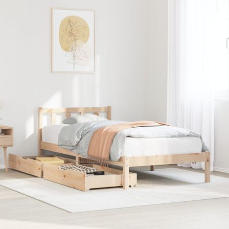 Cadre de lit sans matelas 100x200 cm bois massif de pin