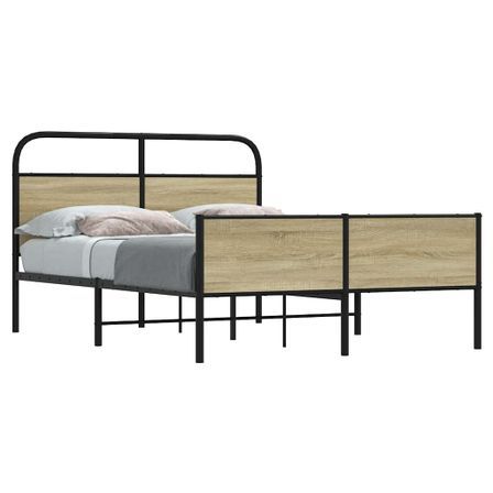 Cadre de lit sans matelas 135x190 cm chêne sonoma