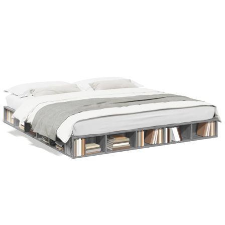 Cadre de lit sonoma gris 180x200 cm bois d'ingénierie