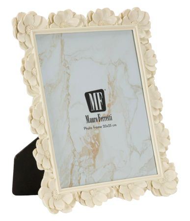 Cadre floral style shabby chic 27,2 x 2 x 32 cm (dimensions intérieures 20 x 25 cm)