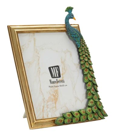Cadre paon de style éclectique, 27 x 2,9 x 34,2 cm(dimensions intérieures : 20 x 25 cm)