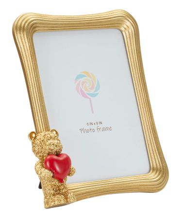 Cadre photo ours en peluche glamour 20,9 x 4,7 x 24,3 cm(dimensions intérieures : 15 x 20 cm)