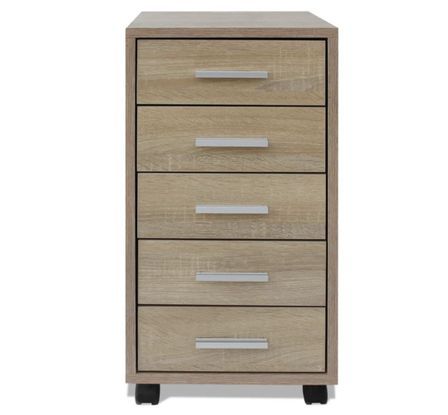 Caisson à tiroirs de bureau avec roulettes Fikova 5 tiroirs - Moderne et fonctionnel