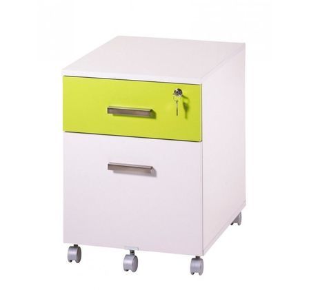 Caisson de bureau 2 tiroirs HUBLO blanc avec plumier – Rangement mobile pour dossiers suspendus