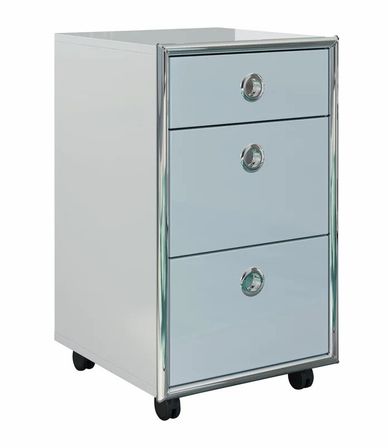 Caisson de bureau 3 tiroirs bois MDF blanc Irma