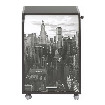 Caisson de bureau noir impression New York Orga 70