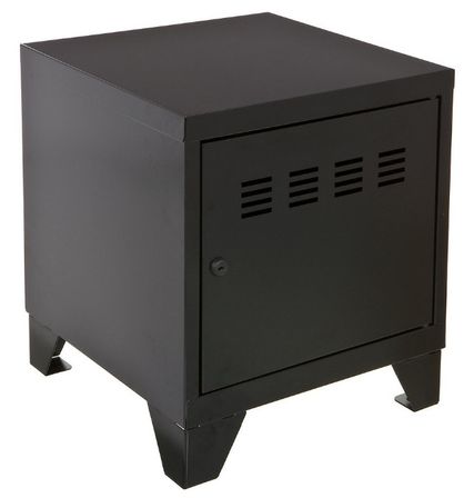 Caisson de rangement 1 porte métal noir brillant Lee