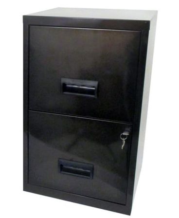 Caisson de rangement 2 tiroirs métal noir vernis Kaloo