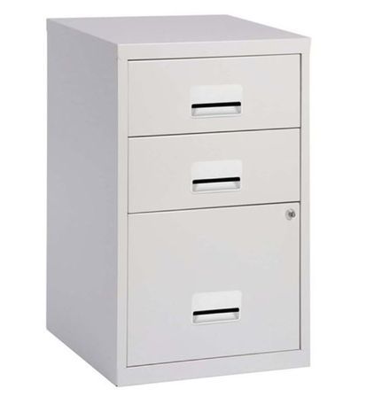 Caisson de rangement en métal Pierre Henry H 66 cm - 3 tiroirs avec serrure à clé