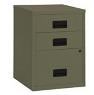 Caisson de rangement en métal Pierre Henry H 66 cm - 3 tiroirs avec serrure à clé