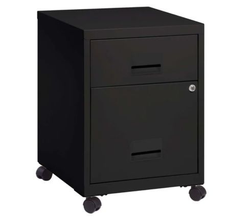 Caisson sur roulettes en métal H 57 cm FLAVIO 2 tiroirs - Compact et élégant