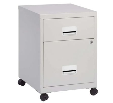 Caisson sur roulettes en métal H 57 cm Flavio 2 tiroirs - Compact et élégant