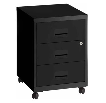 Caisson sur roulettes en métal H 57 cm Flavio 3 tiroirs - Praticité, sécurité et élégance