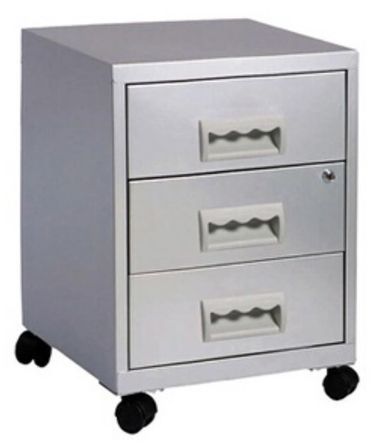 Caisson sur roulettes en métal H 57 cm FLAVIO 3 tiroirs - Praticité, sécurité et élégance
