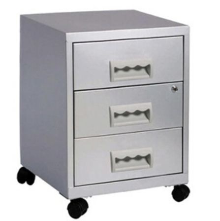 Caisson sur roulettes en métal H 57 cm Flavio 3 tiroirs - Praticité, sécurité et élégance