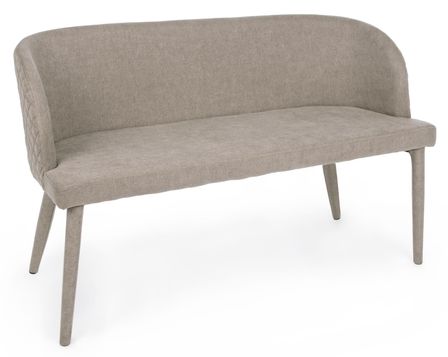 Canapé 2 places acier et tissu beige Christie - Lot de 2