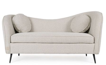 Canapé 2 places CADDIS - Tissu naturel & pieds en acier noir