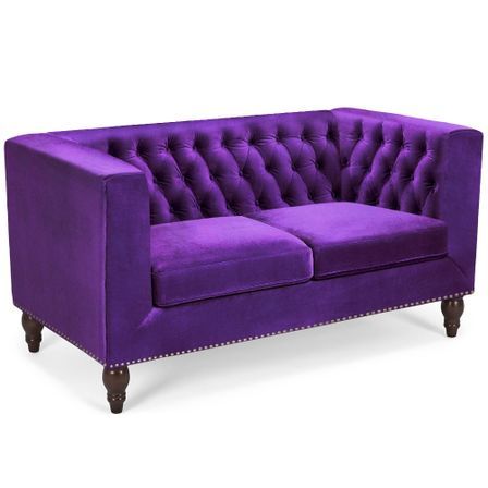 Canapé 2 places Livara Velours Violet