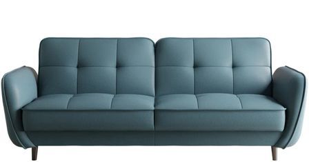 Canapé 3 places convertible en tissu BOZA - Pieds bois noir